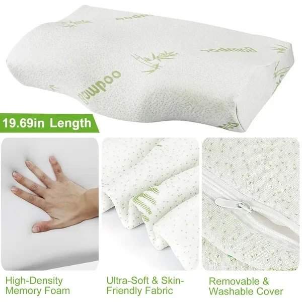 Bamboo Memory Foam Pillow Cross-Section Showing Features